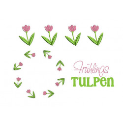 Stickdatei Tulpenkranz & Tulpenbordüre